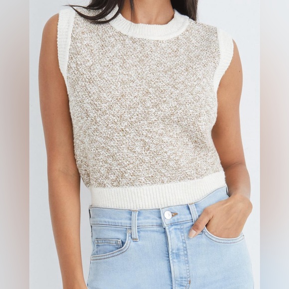 Veronica Beard Cream and Tan Tank Top - Picture 1 of 10